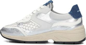 PIEDI NUD 1 Schoenen, Dames, Grijs, 39 EU, Leer, Zilveren Leren Sneakers voor Vrouwen