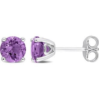 Delmar Sterling Silver Amethyst Stud Earrings - 1.30 ctw in Purple at Nordstrom Rack