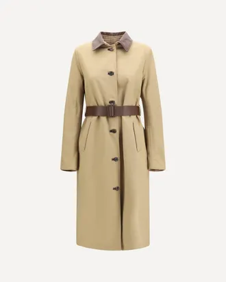 Jacob Cohen Trench reversibile in gabardina di cotone e cachemire pied-de-poule Woman 46