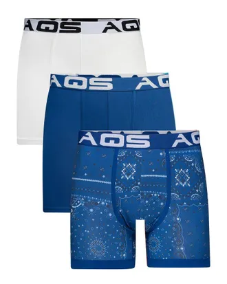 AQS Dnu Aqs Set Of 3 Bandana Print Boxer Brief