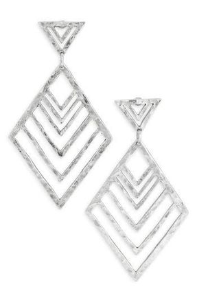 Karine Sultan Hammered Geometric Drop Earrings in Silver at Nordstrom Rack