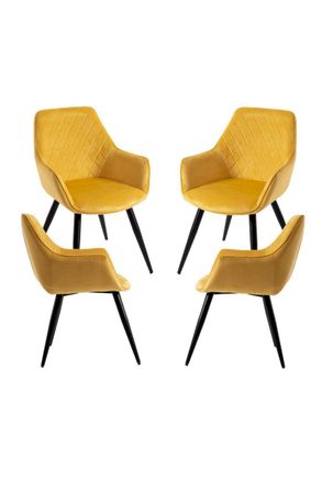 Regalos Miguel Regalos Miguel - Packs Sillas Comedor - Pack 4 Sillas Kres Terciopelo - Amarillo