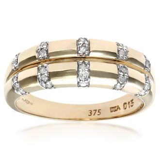 Diamant L'éternel 9ct geelgouden diamanten damesring