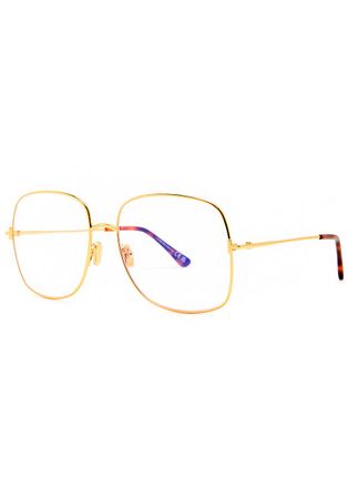 Tom Ford Square-frame Optical Glasses - Gold - One Size
