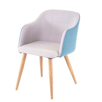 Hhg Silla De Comedor Hhg 237, Silla Silla De Cocina, Dise&ntilde;o Retro, Reposabrazos Tela/textil, Gris Claro-turquesa
