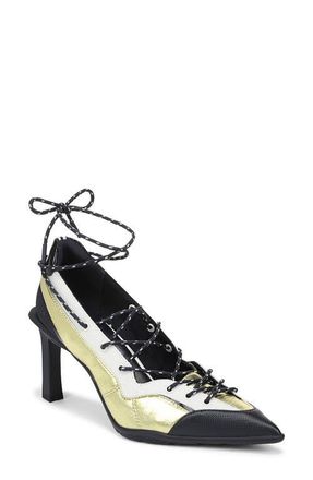 Naturalizer x June Ambrose Zyra Pointed Toe Sneaker Pump in Limelight/Warm White/Navy at Nordstrom, Size 5.5
