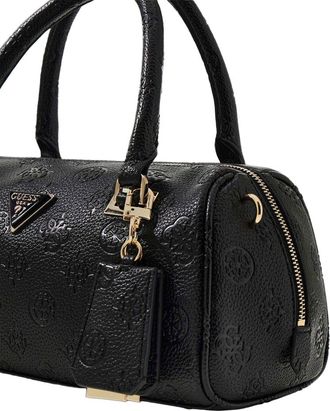 Guess Womens Satchel Black Logo Polyurethane Satchel-bags