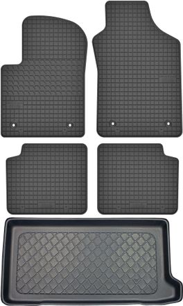 OEM Fiat 500 Hatchback Desde Septiembre De 2007. Juego De Alfombrillas De Goma Para Coche + Alfombrilla Para Maletero