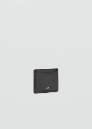Mango Portacarte effetto saffiano nero - Donna - Taglia unica - MANGO