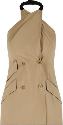 Max Mara Nuraghe mouwloos jasje van kameelwol en zijden popeline