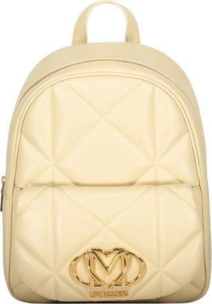Love Moschino Quilted Logo-Plaque Rugzak - Dames - Rugzakken - Beige - ONE Size - Tassen