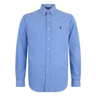 Polo Ralph Lauren Casual Shirts, male, Blue, Size: 2XL Cotton Striped Shirt