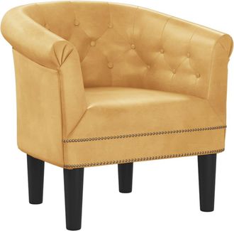 vidaXL Sill&oacute;n De Cuero Sint&eacute;tico Dorado Vidaxl