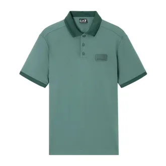 Emporio Armani Polo Shirts, male, Green, Size: 2XL Jersey Polo Shirt