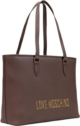 Love Moschino Womens Logo-Embroidered Polyurethane Tote Brown