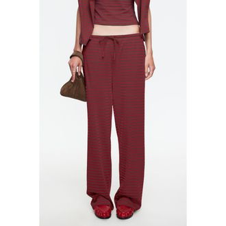 Lioness Bloom Stripe Pants in Chocolate Wine at Nordstrom, Size X-Small