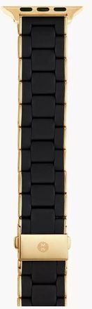 Michele Black And Gold-Tone Silicone-Wrapped Bracelet Band For Apple Watch