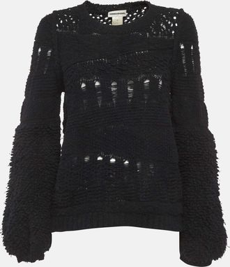 Sonia Rykiel Black Open Knit Sweatshirt