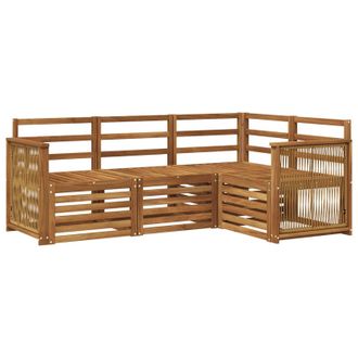 vidaXL Juegos De Sof&aacute;s 4 Pcs Madera De Acacia S&oacute;lida Vidaxl