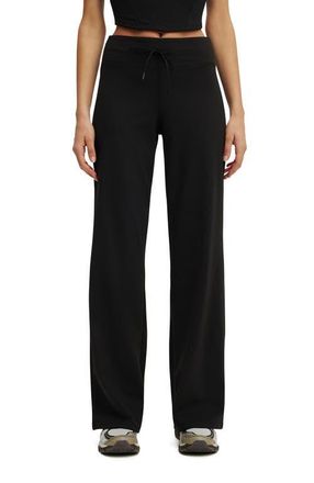 Cotton On Womens Active Ultra Soft Tie Front Wide Leg Pant in Black at Nordstrom, Size Xx-Small