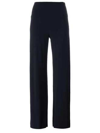Norma Kamali Fluid Trousers With Wide Elastic Waistband And Raw-Cut Hems