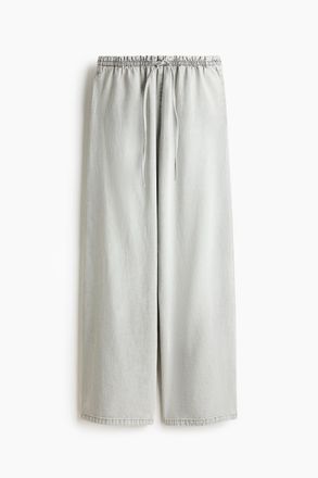 H&M Schlupfhose aus Denim - Hellgrau