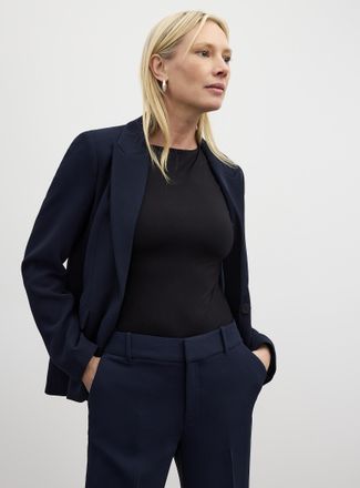 Contemporaine Womens Fitted textured crepe Blazer Jacket