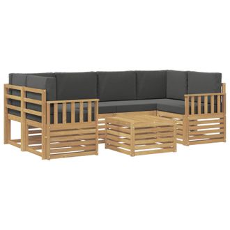 vidaXL Conjunto De Sof&aacute;s De Exterior 7 Pcs Blanco Y Antracita Vidaxl