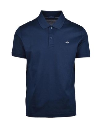 Paul & Shark Blue Cotton Embroidered Polo Shirt
