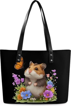 Generic Hamster Butterfly Rat Tote Bags for Women Cute Shoulder Purses Handbags
