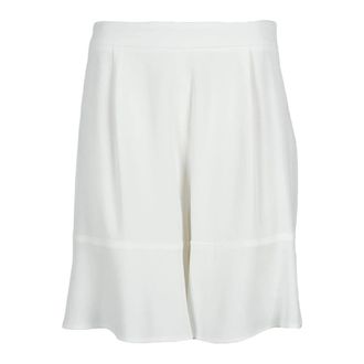L'autre Chose Elegante Viscose Acetaat Broek - Dames - Korte Broeken - Wit - S - Korte Broeken