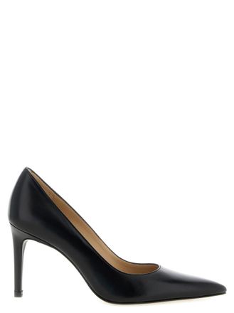 Stuart Weitzman Black Solid Pointed Toe