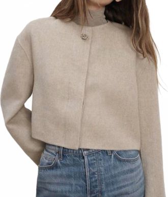 Veronica Beard Philips Cropped Jacket In Oatmeal