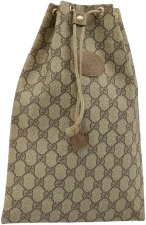 Gucci Pre-owned Bucket Bags, female, Beige, Size: ONE SIZE Pre-owned Vintage GG Canvas Pouch