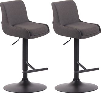 Clp Clp - Set De 2 Taburetes Club En Tela Gris Oscuro Negro