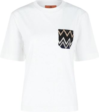 Missoni Cotton T-Shirt With Zig Zag Lam&eacute; Pocket