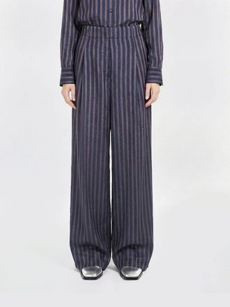Dries Van Noten Pantaloni palazzo Dries Van Noten in cupro a righe