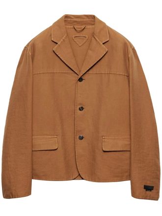 Prada single-breasted cotton jacket - Brown