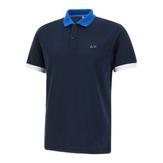 Sun 68 Polo Shirts, male, Blue, Size: 2XL 3-color-way polo