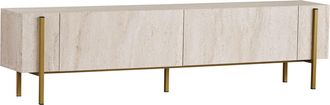 Habitat et Jardin Porta Tv In Legno nexus - 180 X 30 X 45 Cm - Travertino / Oro