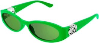 Gucci Stijlvolle zonnebril voor dagelijks gebruik - unisex - Zonnebrillen - Groen - 54 MM - Accessoires