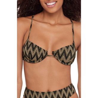 Steve Madden Metallic Underwire Bikini Top in Raven Black at Nordstrom, Size X-Large