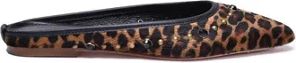 Post & Co Pony Hair Mule with Studs - Brown/Black