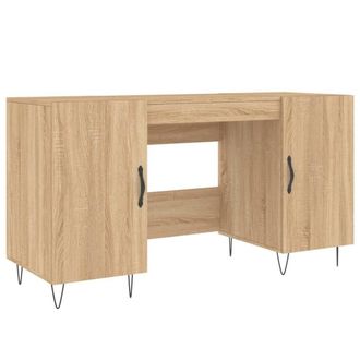 Berkfield Home Desk Sonoma Oak 140x50x75 cm Engineered Wood in Light Brown | Size: 140 x 50 x 75 cm