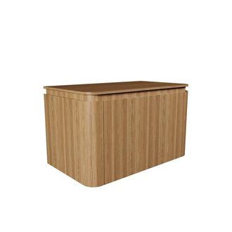 Saniclass Terra Badkamermeubelset - 80cm - 2 lades - afgeronde hoeken - topblad - sandwood (licht eiken)