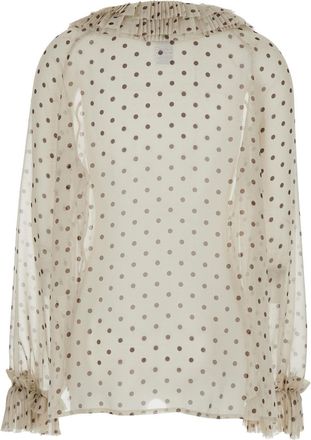 P.A.R.O.S.H. Womens Blouse Tech Fabric, Beige Polyester Blouses Shirt