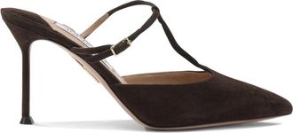 Aquazzura Sorbonne 85 Mules - Dames - Muiltjes - Bruin - 37 1/2 EU - Leer - Schoenen