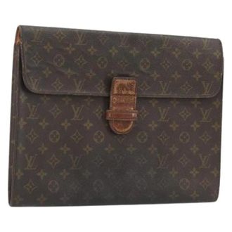 Louis Vuitton Pre-owned Aktetas - Dames - Pre-owned - Bruin - Maat: ONE Size Leer