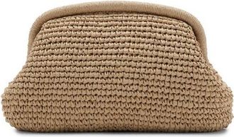 Mango Natural Fiber Frame Clutch in Beige at Nordstrom