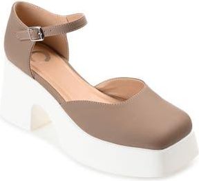Journee Collection Lizza Platform Pump in Taupe at Nordstrom Rack, Size 9.5